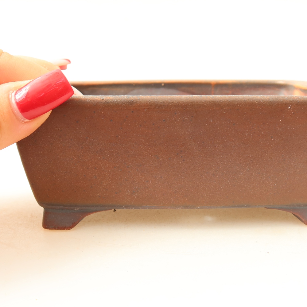 Ceramiczna doniczka do bonsai 13,5 x 11 x 5 cm, kolor brązowy