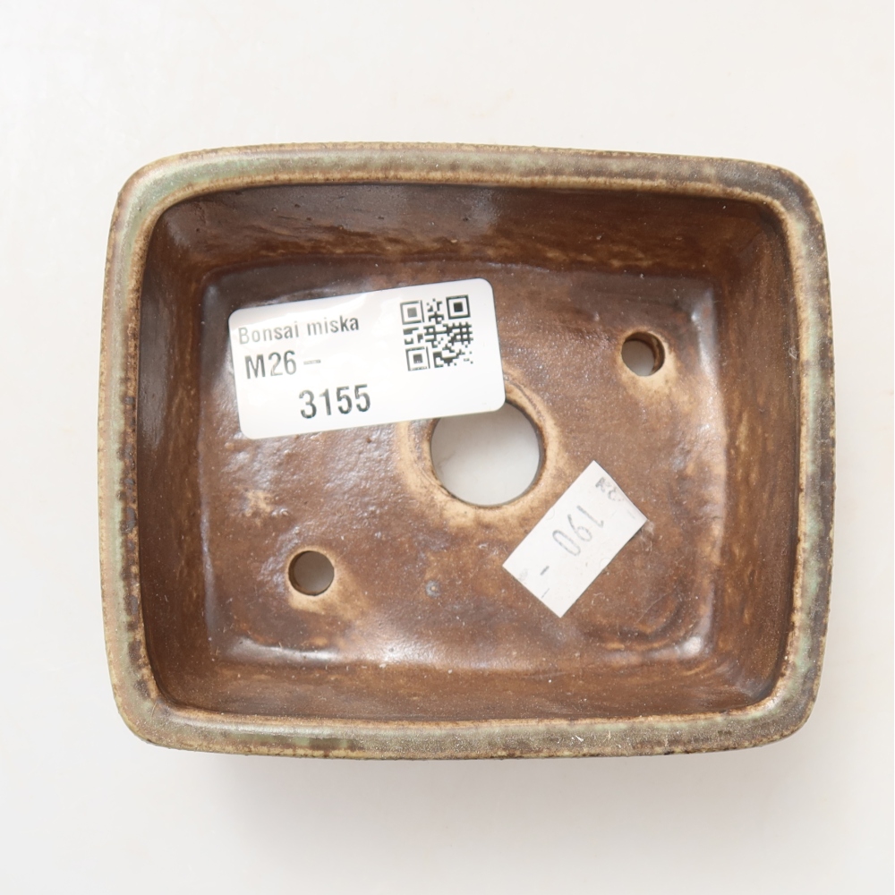 Ceramiczna miska do bonsai 10 x 8 x 3,5 cm, kolor brązowy