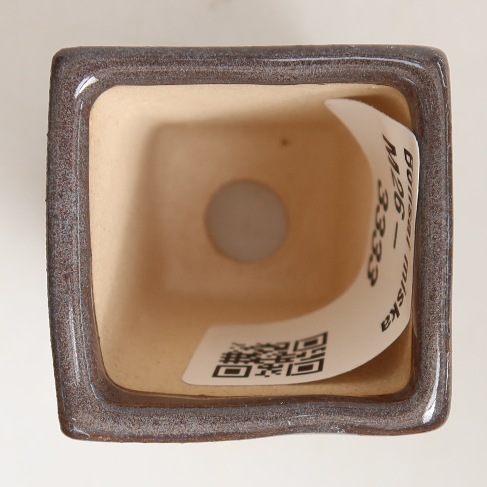 Ceramiczna miseczka do bonsai 3,5 x 3,5 x 5 cm, kolor szary
