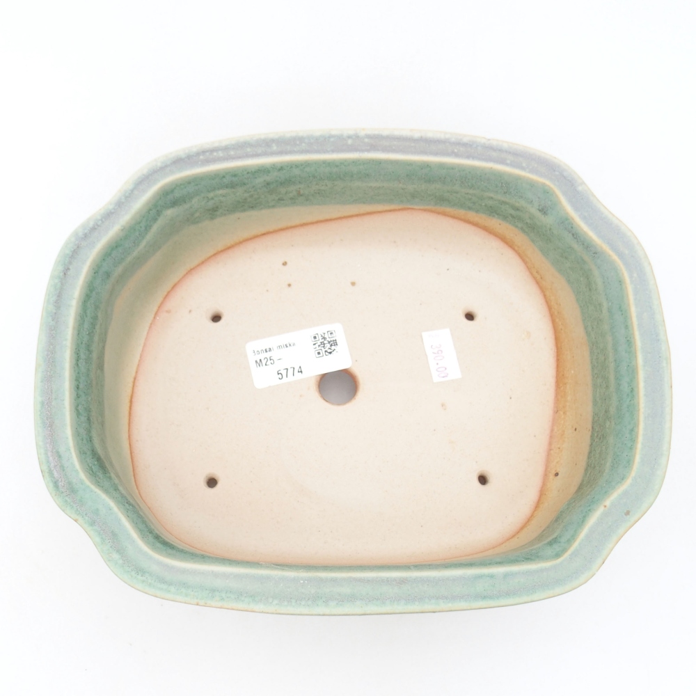 Ceramiczna miska bonsai 22,5 x 17,5 x 7,5 cm, kolor zielony