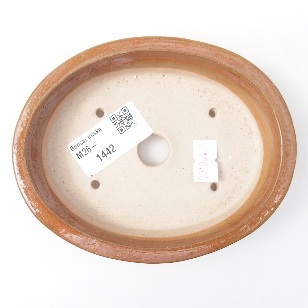 Ceramiczna miska do bonsai 13 x 10,5 x 3 cm, brązowa