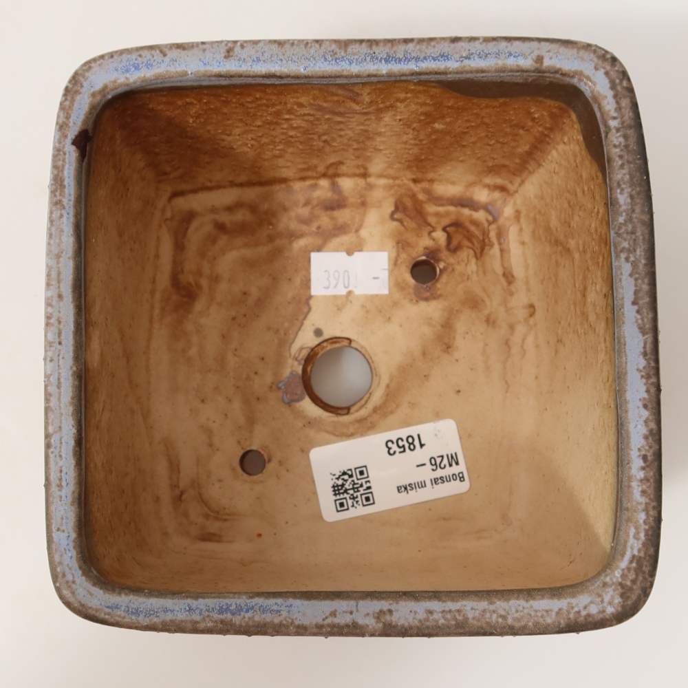 Ceramiczna miska do bonsai 13 x 13 x 8 cm, kolor niebieski