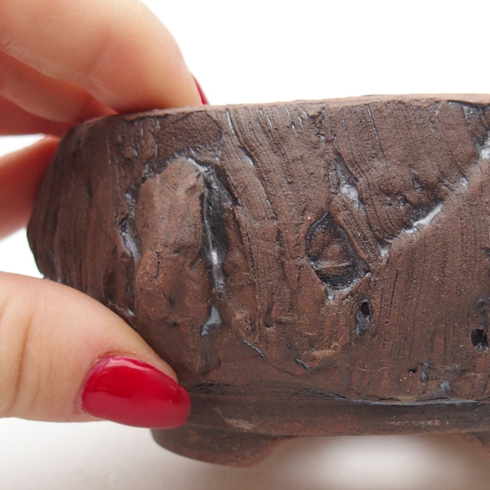 Ceramiczna miska do bonsai 10 x 10 x 5 cm, brązowa