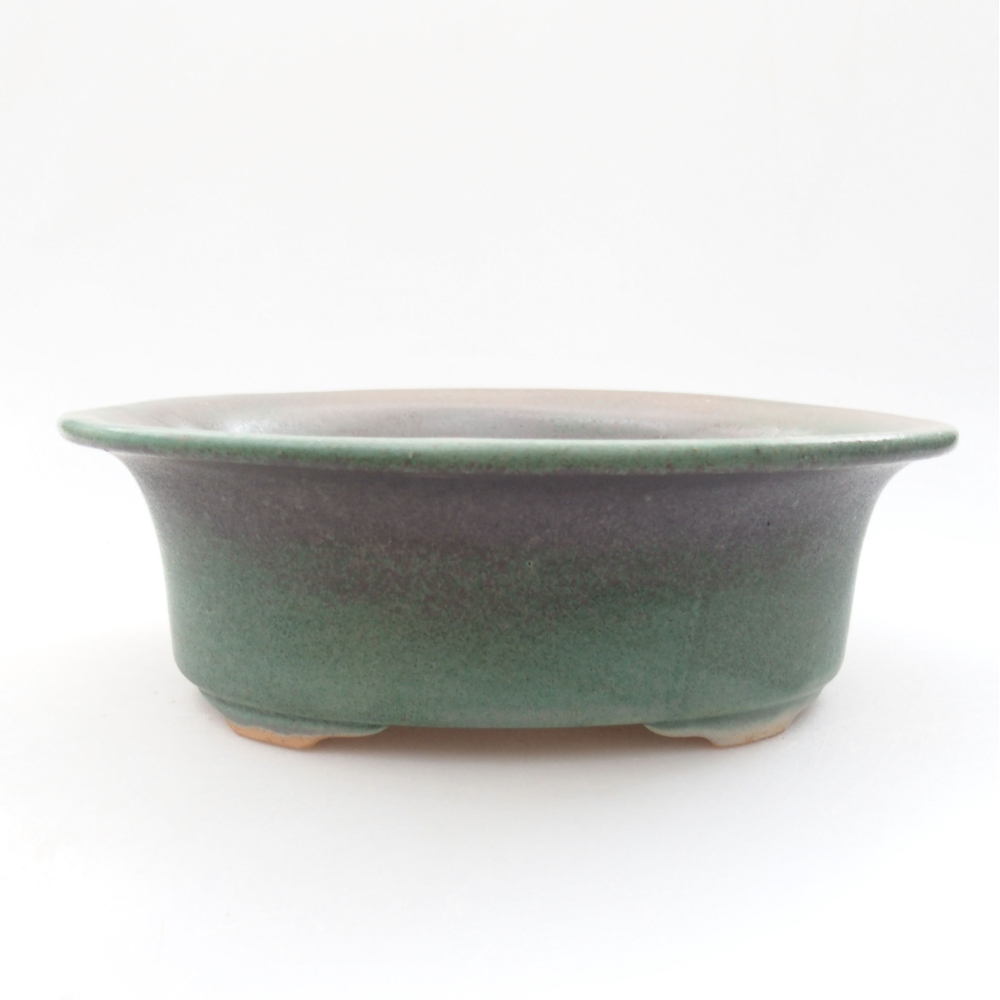 Ceramiczna miska bonsai 19,5 x 16 x 6,5 cm, kolor zielony