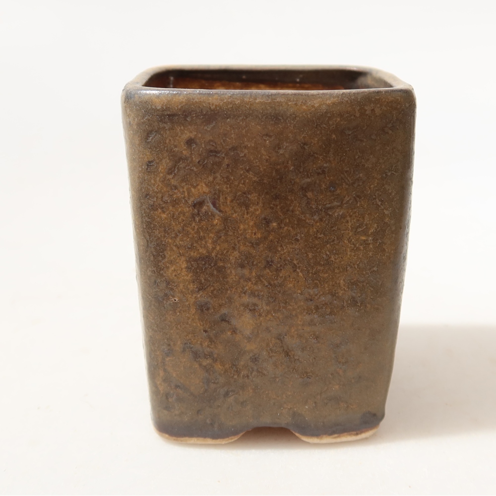 Ceramiczna miska do bonsai 5 x 5 x 6,5 cm, brązowa