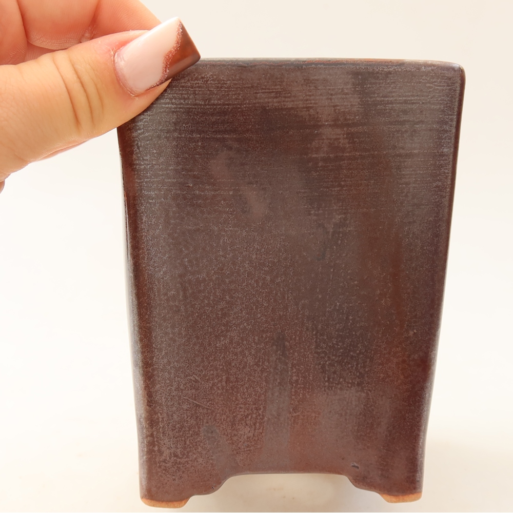 Ceramiczna miska do bonsai 9 x 9 x 11,5 cm, kolor brązowy