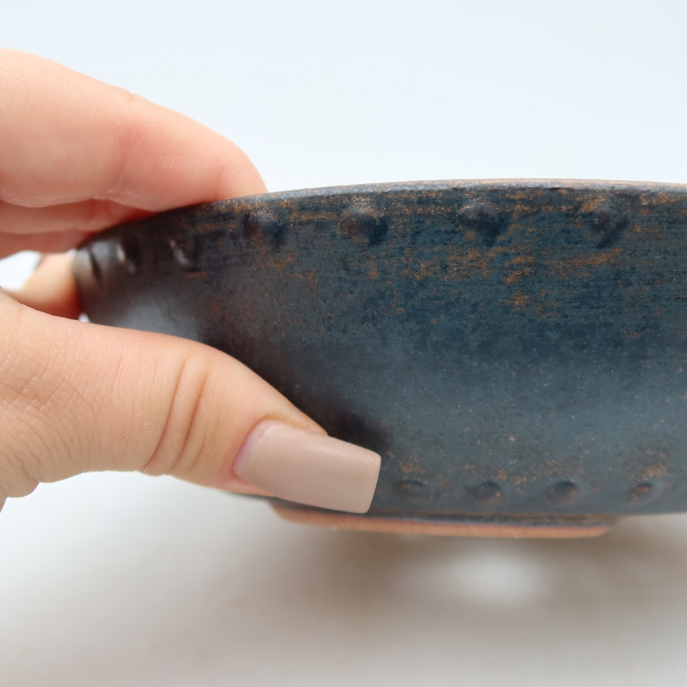 Ceramiczna miska do bonsai 17,5 x 17,5 x 5 cm, brązowa