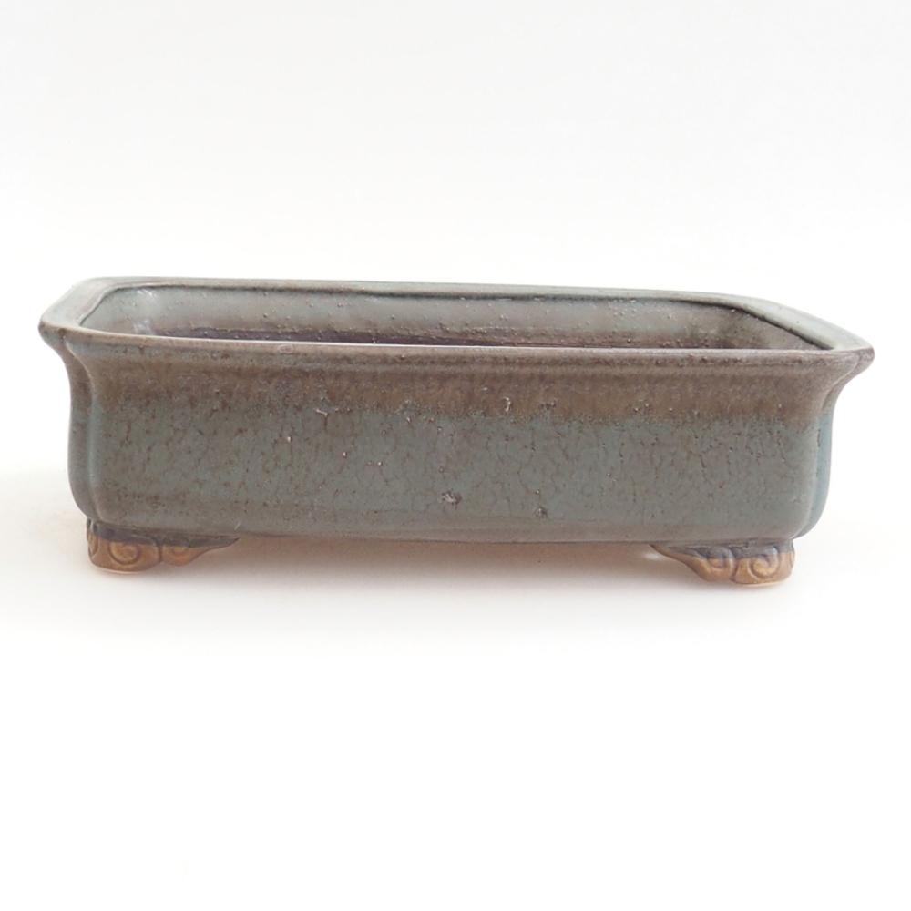 Ceramiczna miska na bonsai 24,5 x 19 x 7 cm, kolor niebieski