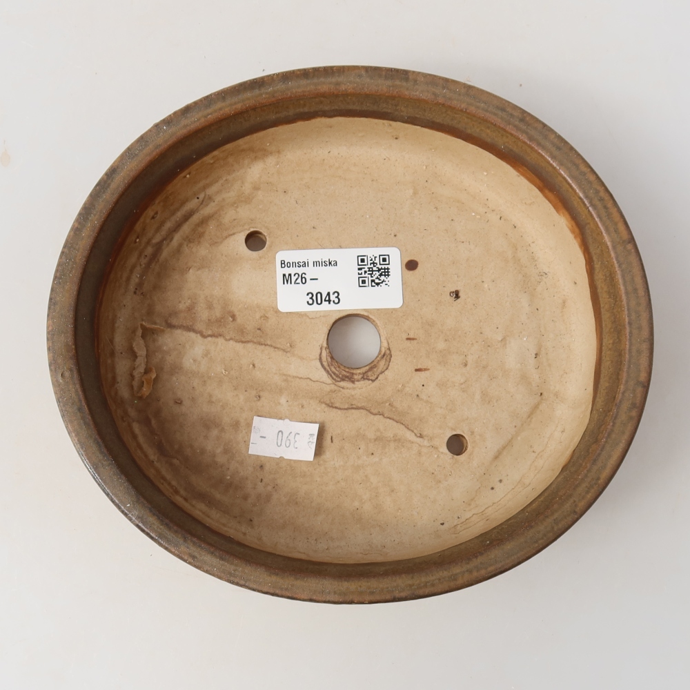 Ceramiczna miska na bonsai 17,5 x 16 x 4,5 cm, brązowa