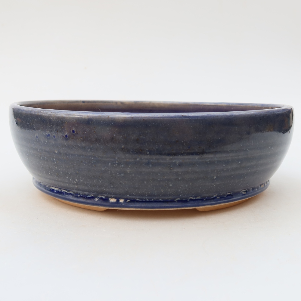 Ceramiczna miska do bonsai 20 x 20 x 6,5 cm, kolor niebieski