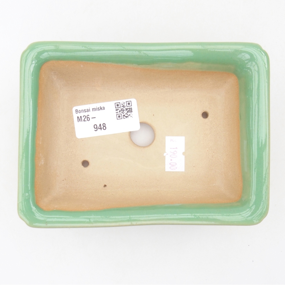 Ceramiczna miska do bonsai 13,5 x 10 x 4 cm, zielona