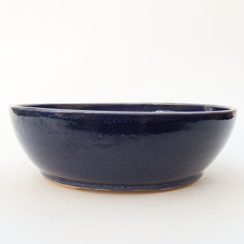Ceramiczna miska bonsai 19 x 19 x 6 cm, kolor niebieski