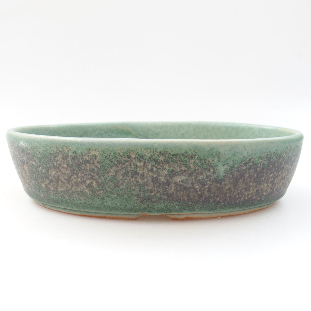 Ceramiczna miska bonsai 18,5 x 13,5 x 4,5 cm, kolor zielony
