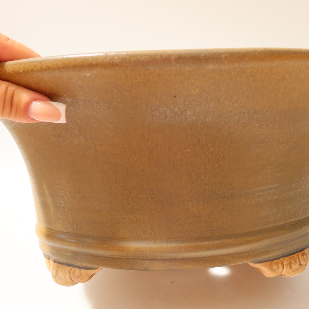 Ceramiczna miska na bonsai 32 x 32 x 14 cm, brązowa