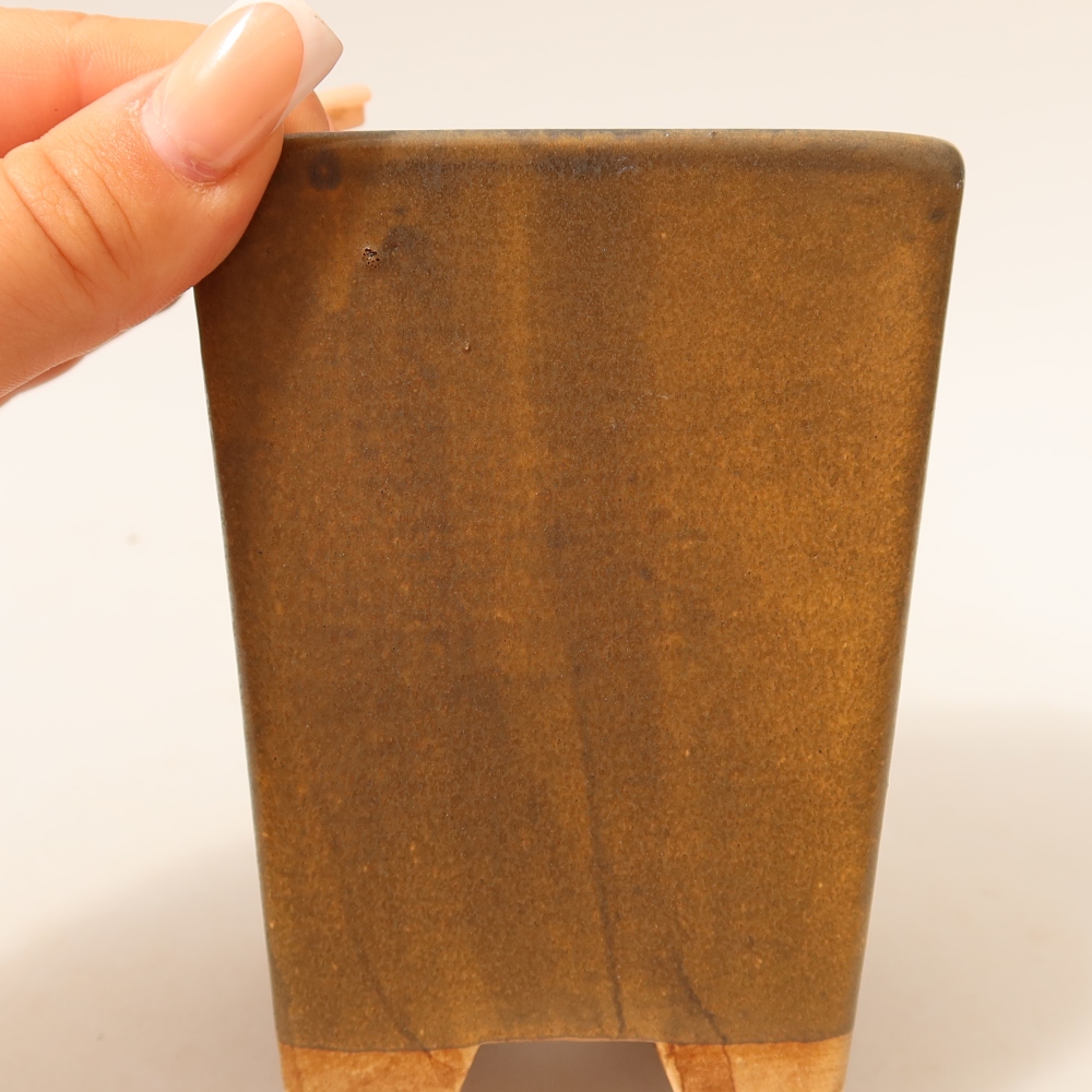 Ceramiczna miska do bonsai 8,5 x 8,5 x 10,5 cm, kolor brązowy
