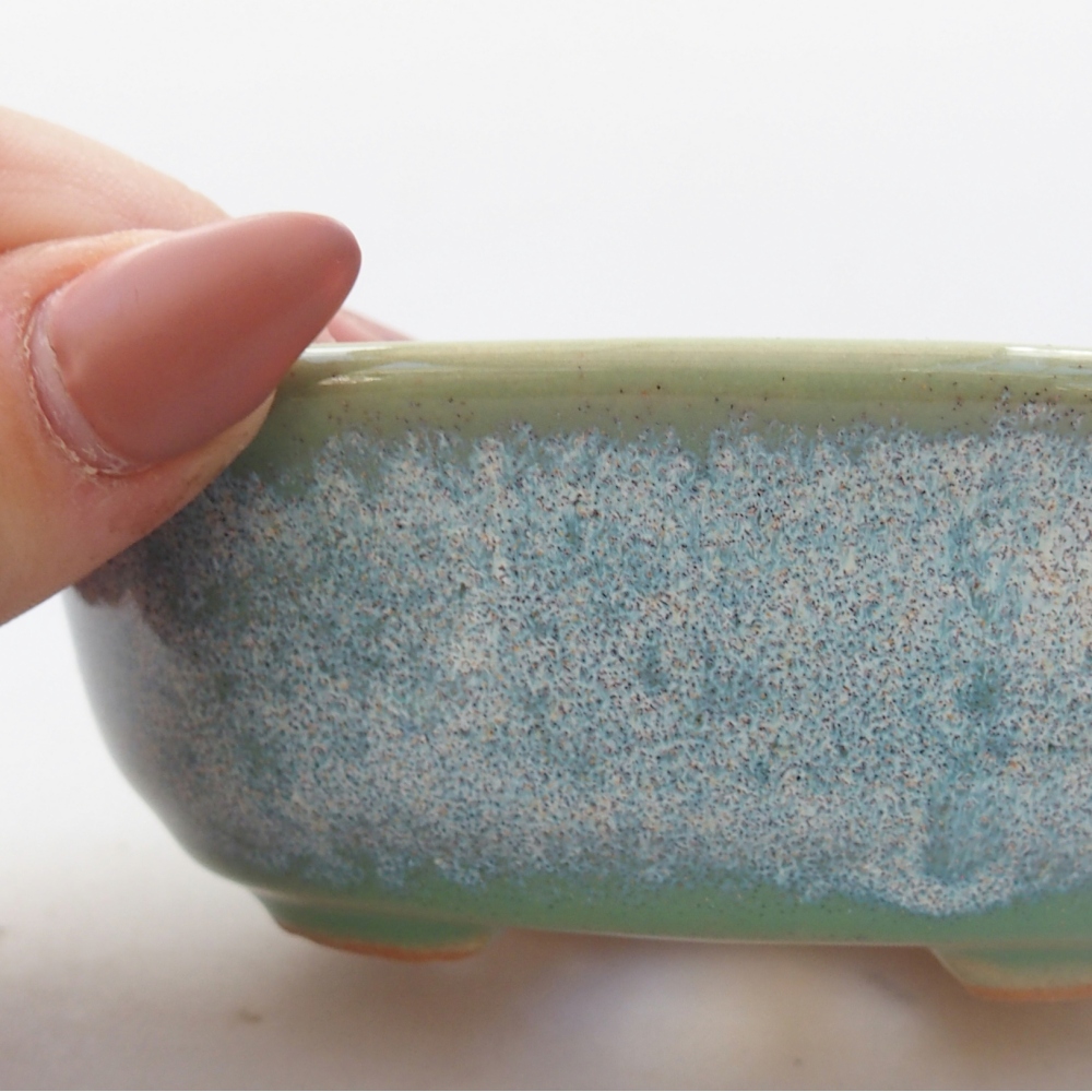 Ceramiczna miska na bonsai 11 x 9 x 4 cm, zielona