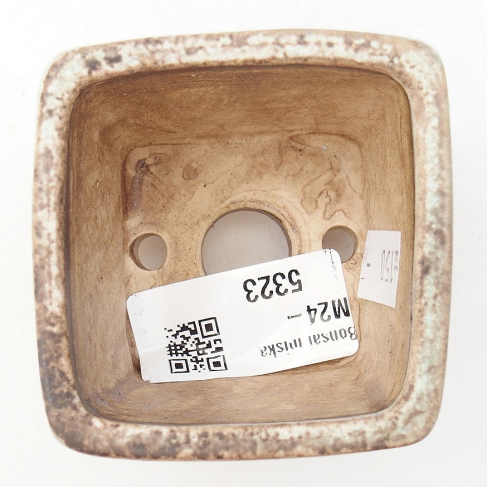 Ceramiczna miska bonsai 6 x 6 x 4,5 cm, kolor zielony