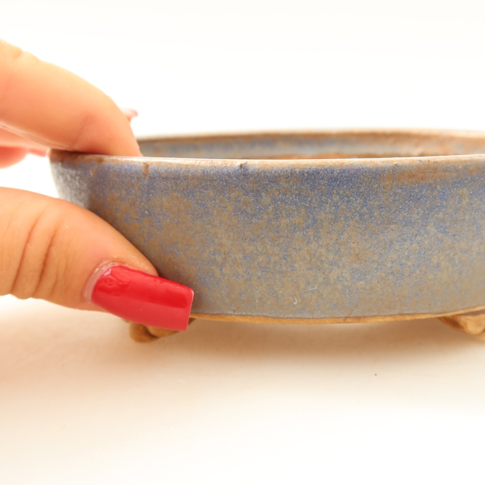 Ceramiczna miska do bonsai 12 x 10,5 x 4 cm, kolor niebieski