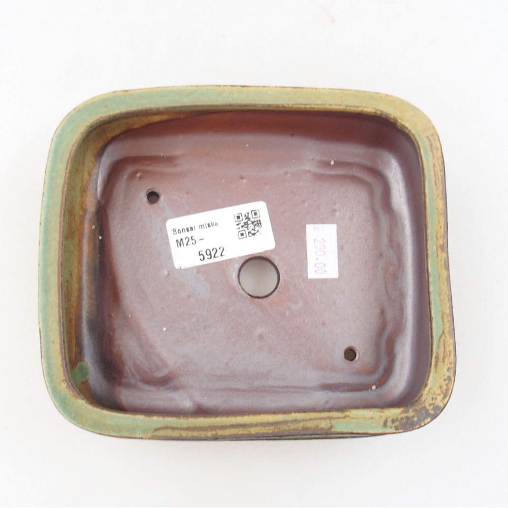 Ceramiczna miska bonsai 14 x 12 x 4,5 cm, kolor zielony