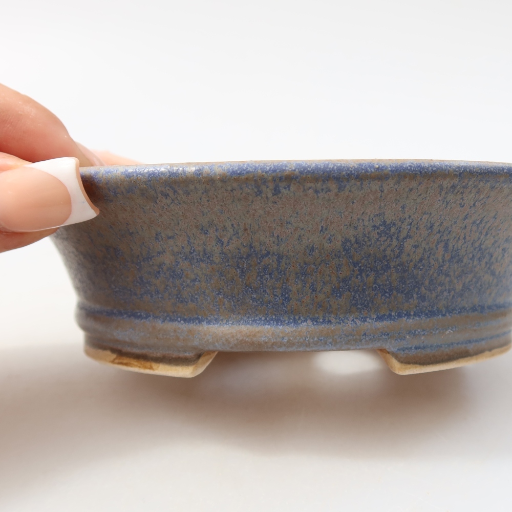 Ceramiczna miska do bonsai 12,5 x 11,5 x 4 cm, kolor niebieski