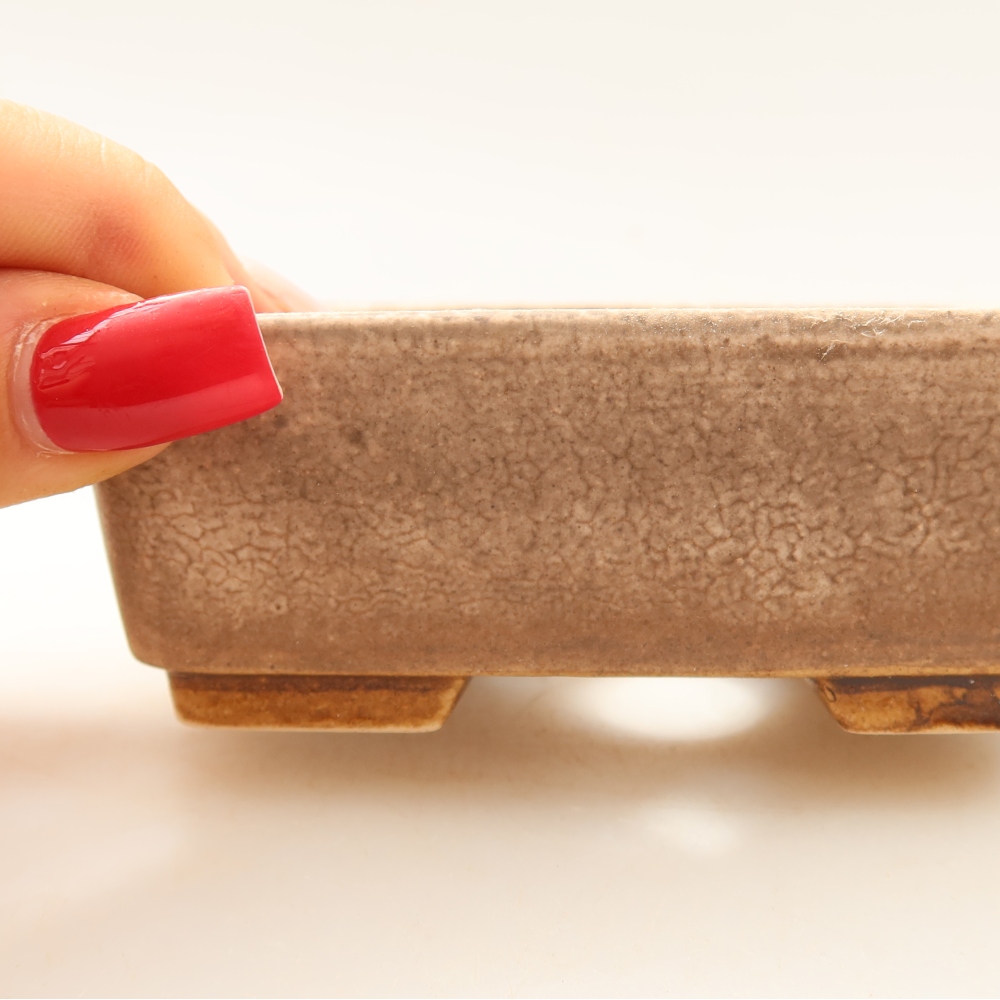 Ceramiczna miseczka do bonsai 10 x 8 x 3,5 cm, kolor różowy