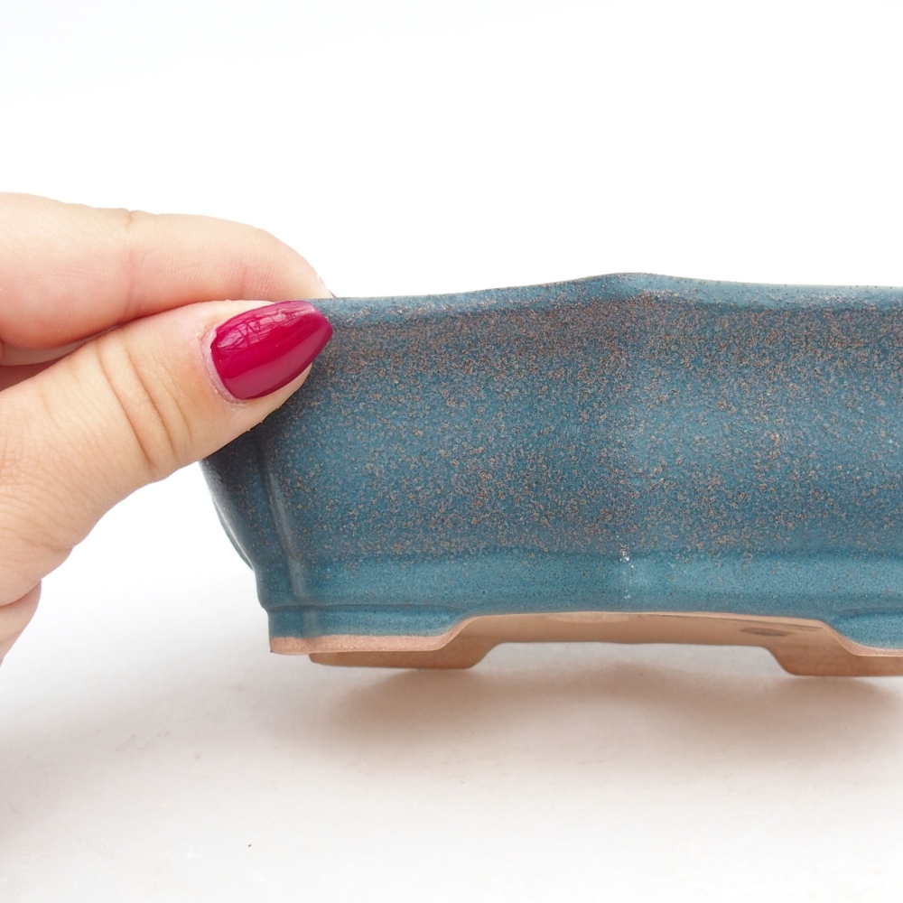 Ceramiczna miska bonsai 15,5 x 11,5 x 4,5 cm, kolor niebieski