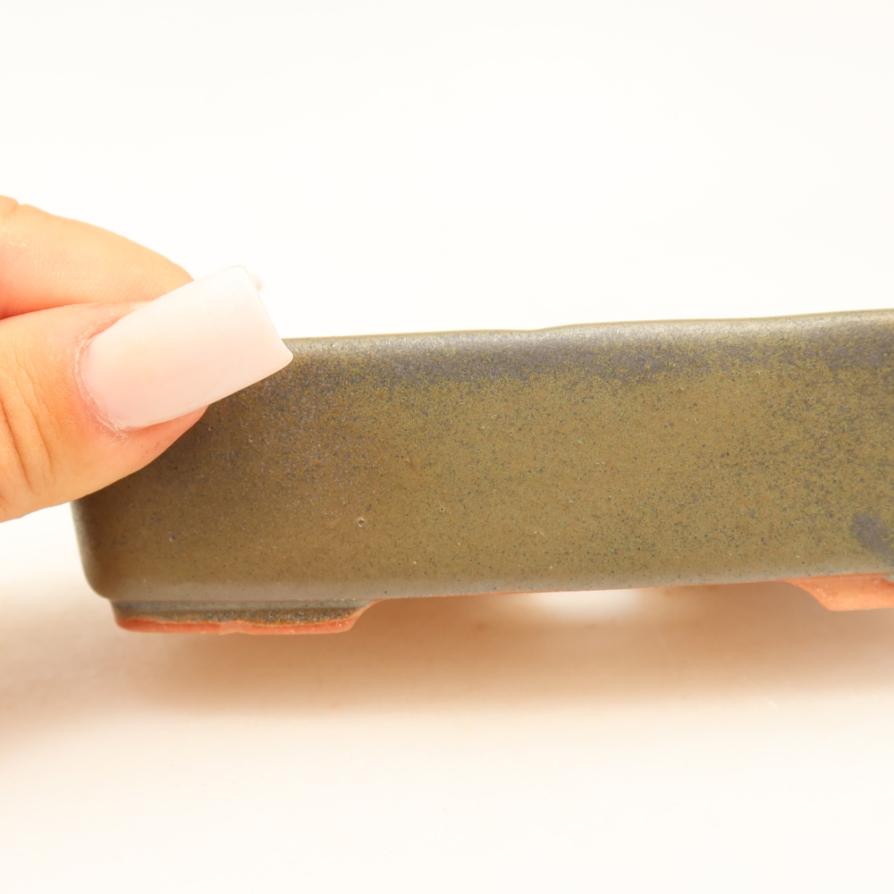 Ceramiczna miska do bonsai 13 x 9,5 x 3,5 cm, kolor zielony