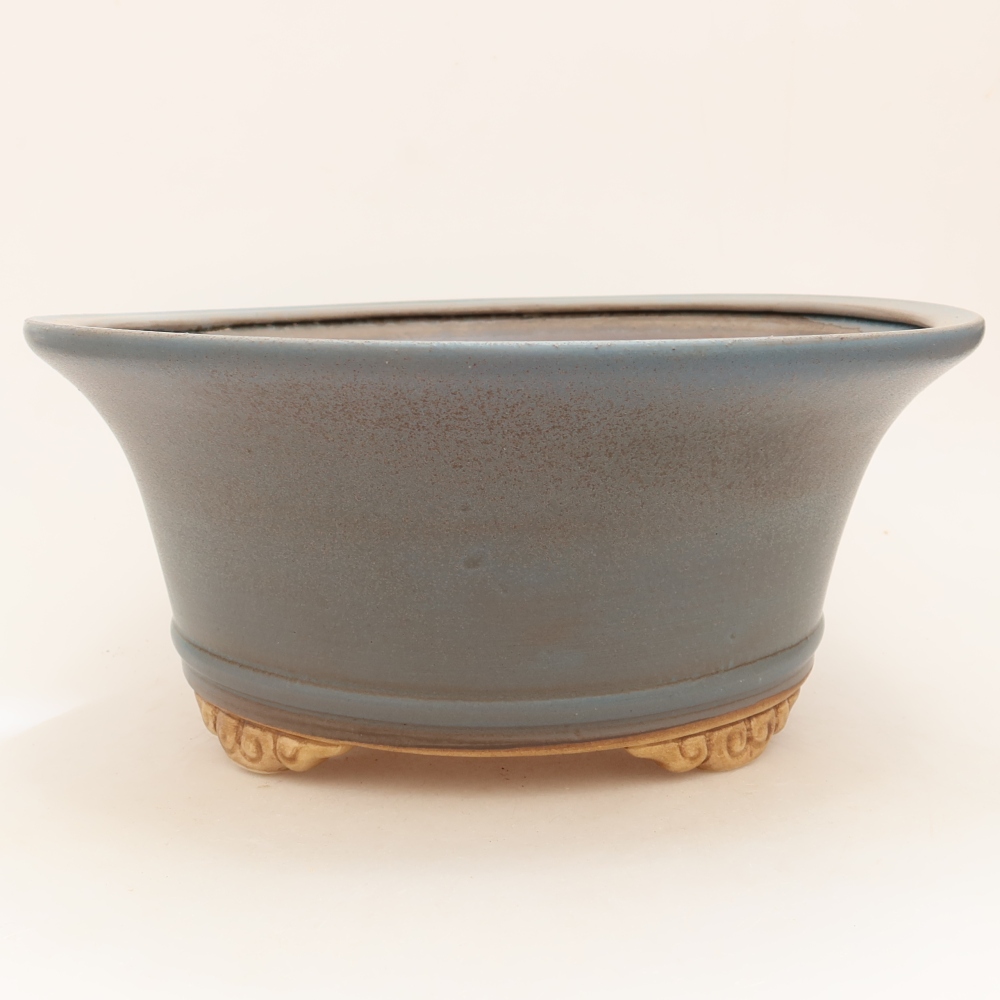 Ceramiczna miska do bonsai 29 x 29 x 12 cm, kolor niebieski