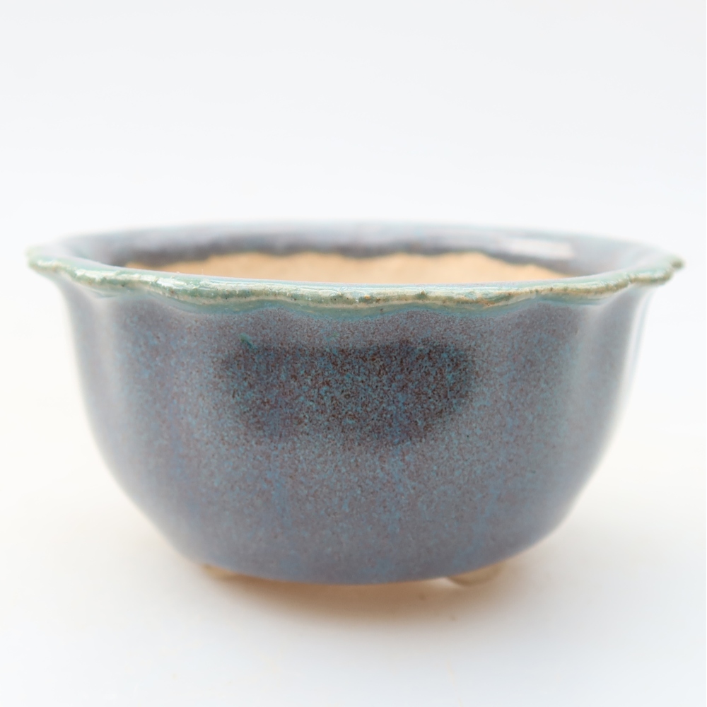 Ceramiczna miseczka do bonsai 7 x 7 x 3,5 cm, kolor szary