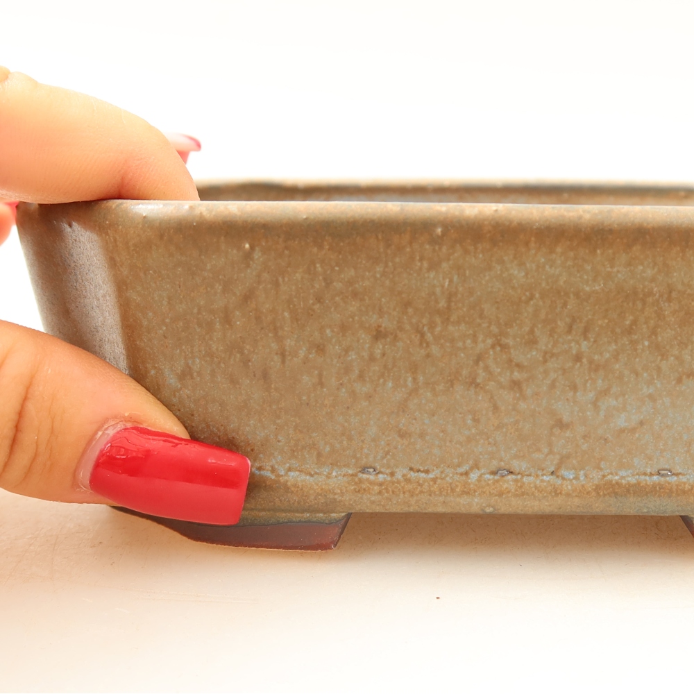 Ceramiczna miska do bonsai 13,5 x 11,5 x 4 cm, kolor niebieski
