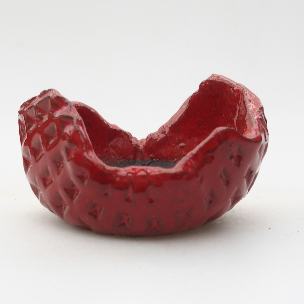Ceramiczna muszla 7,5 x 7 x 4,5 cm, kolor czerwony