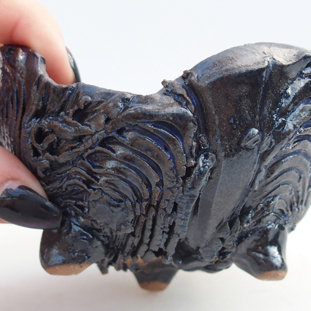 Ceramiczna muszla 9,5 x 9,5 x 6 cm, kolor niebieski