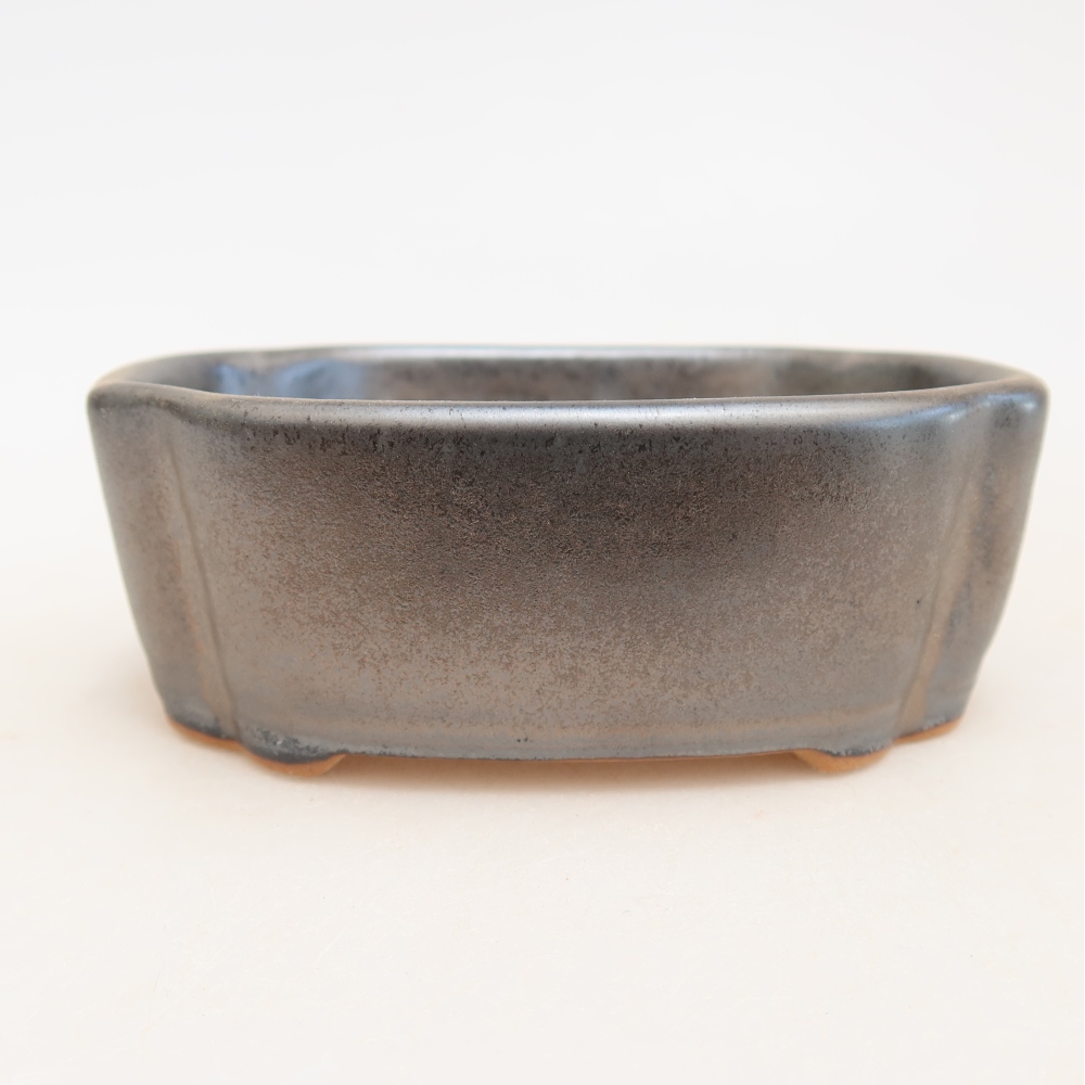 Ceramiczna miseczka do bonsai 10,5 x 8 x 4 cm, kolor metaliczny