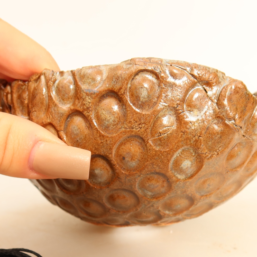 Ceramiczna skorupa do kokedamy 12,5 x 11,5 x 6 cm, kolor brązowy