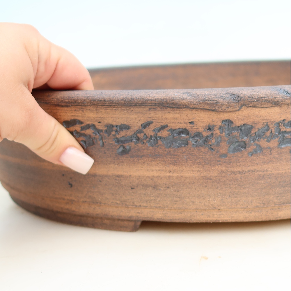 Ceramiczna miska do bonsai 38 x 31 x 8,5 cm, kolor brązowy