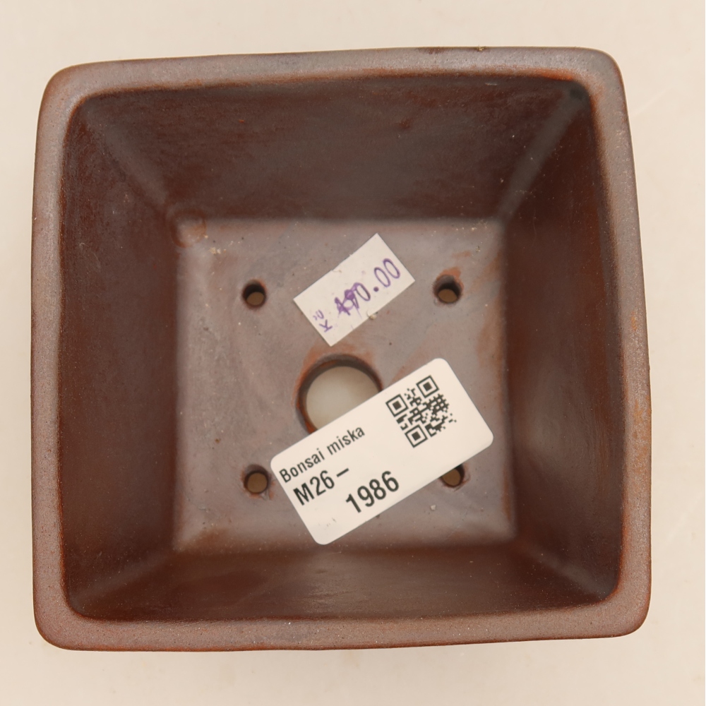 Ceramiczna miseczka do bonsai 9,5 x 9,5 x 5,5 cm, kolor metaliczny