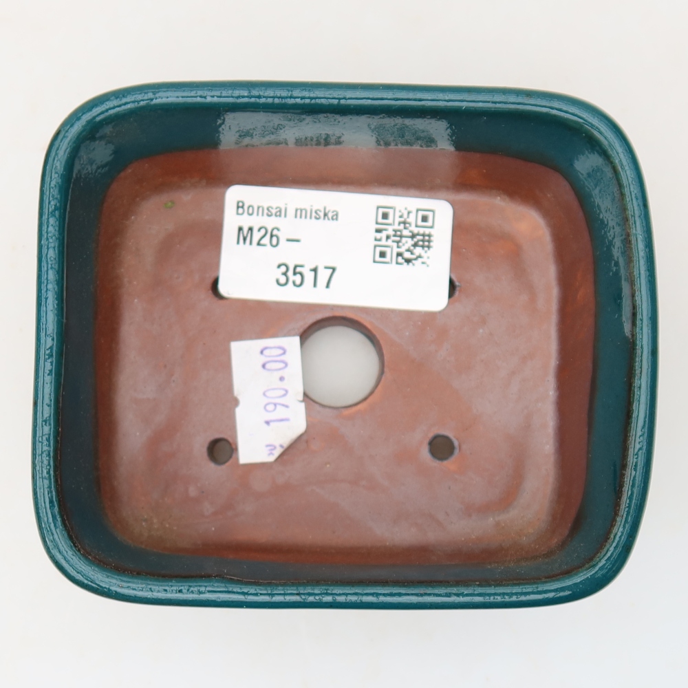 Ceramiczna miseczka do bonsai 10 x 8 x 3,5 cm, kolor zielony