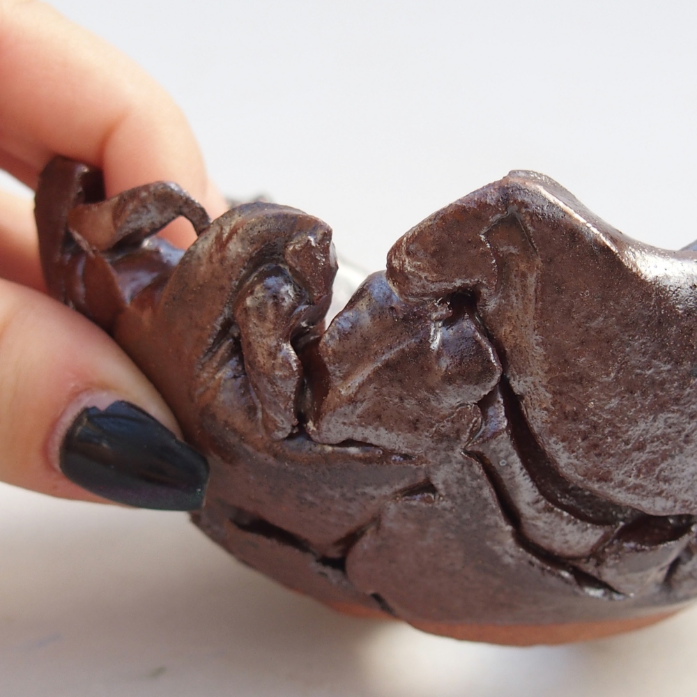 Ceramiczna muszla 10 x 10,5 x 5,5 cm, kolor brązowy