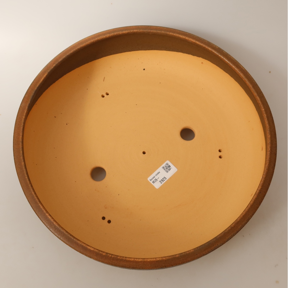 Ceramiczna miska do bonsai 32,5 x 32,5 x 8,5 cm, kolor brązowy – TYLKO ODBIÓR OSOBISTY lub transport na palecie