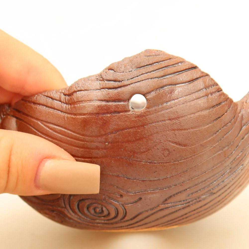 Ceramiczna skorupa do kokedamy 13 x 11,5 x 6,5 cm, kolor brązowy
