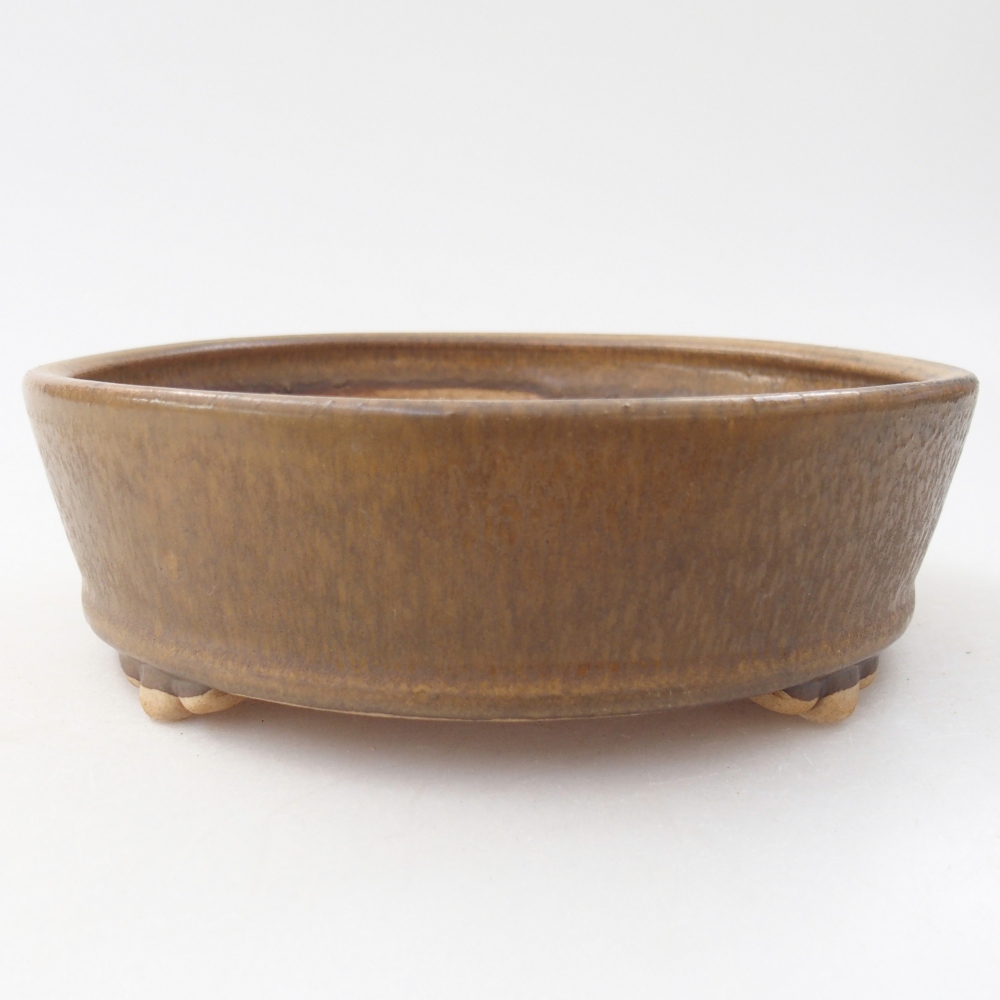 Ceramiczna miska do bonsai 15,5 x 15,5 x 5 cm, brązowa