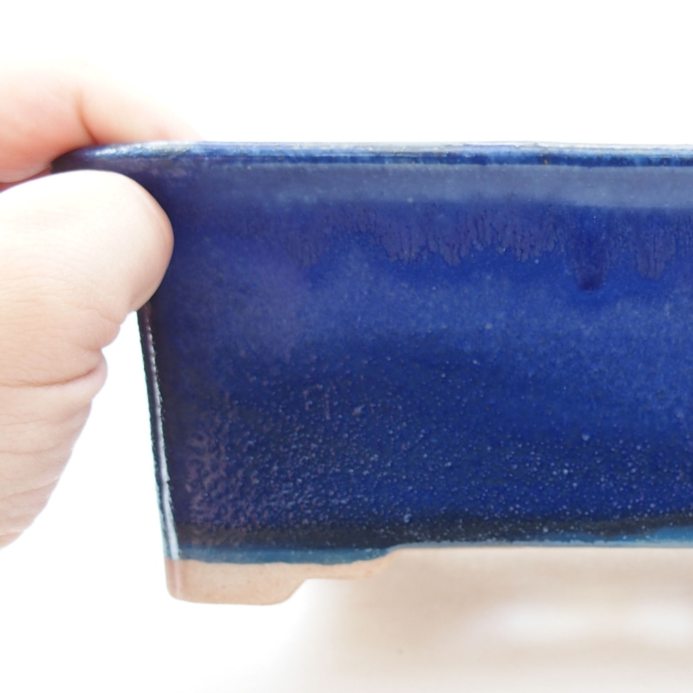 Ceramiczna miska bonsai 18 x 14 x 7,5 cm, kolor niebieski