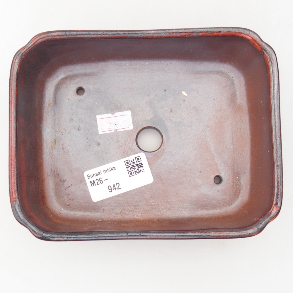 Ceramiczna miska do bonsai 15 x 12 x 4,5 cm, kolor czerwony