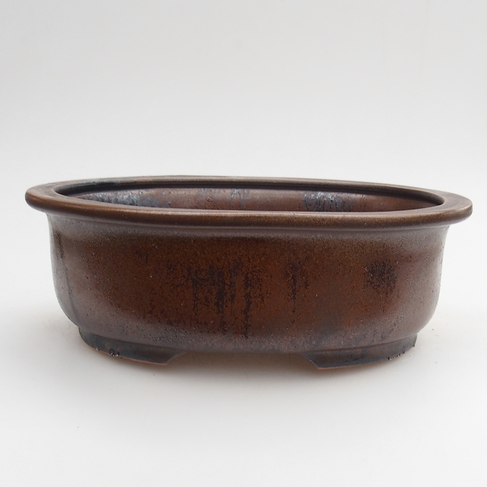 Ceramiczna miska na bonsai 23 x 19 x 7 cm, brązowa