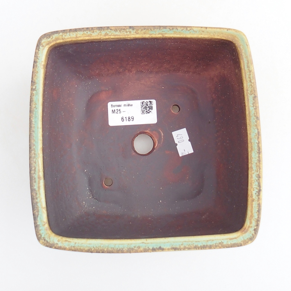 Ceramiczna miska bonsai 16 x 16 x 9 cm, kolor zielony