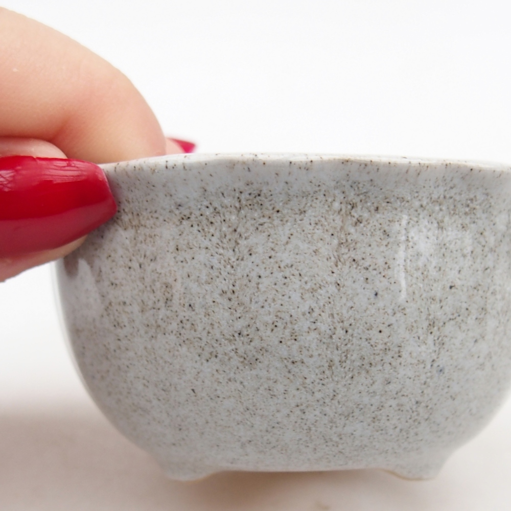 Ceramiczna miska na bonsai 7 x 8,5 x 3,5 cm, szara