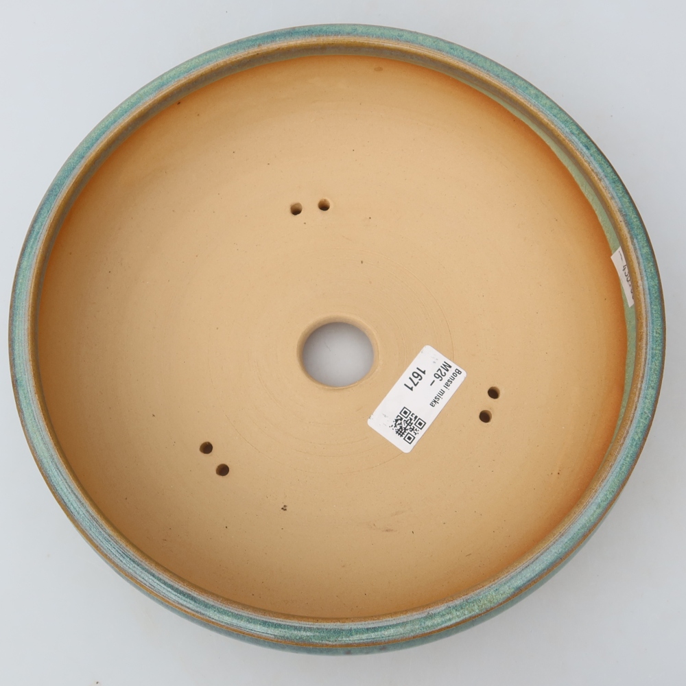 Ceramiczna miska do bonsai 22,5 x 22,5 x 7 cm, zielona