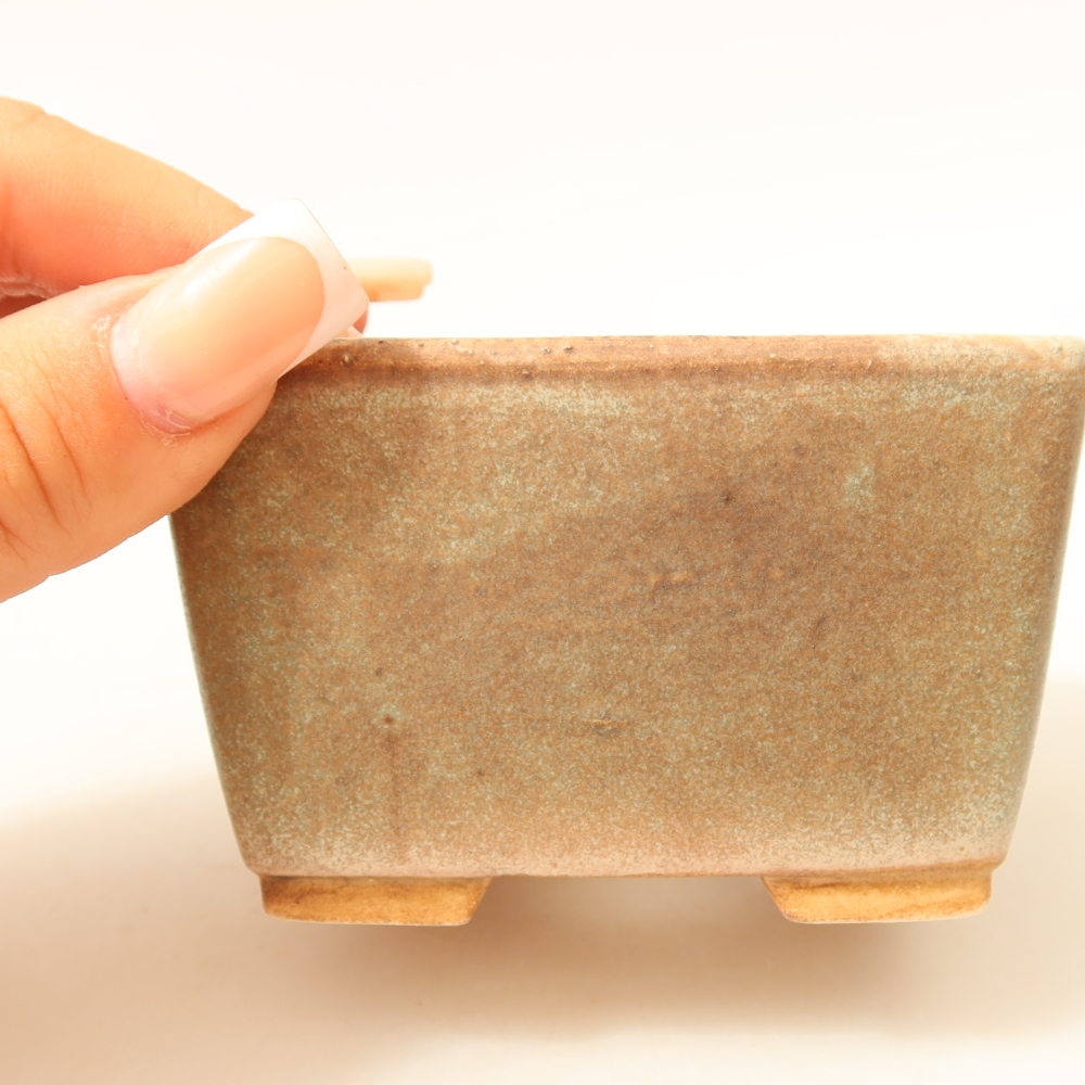 Ceramiczna miska do bonsai 8,5 x 8,5 x 5,5 cm, zielona