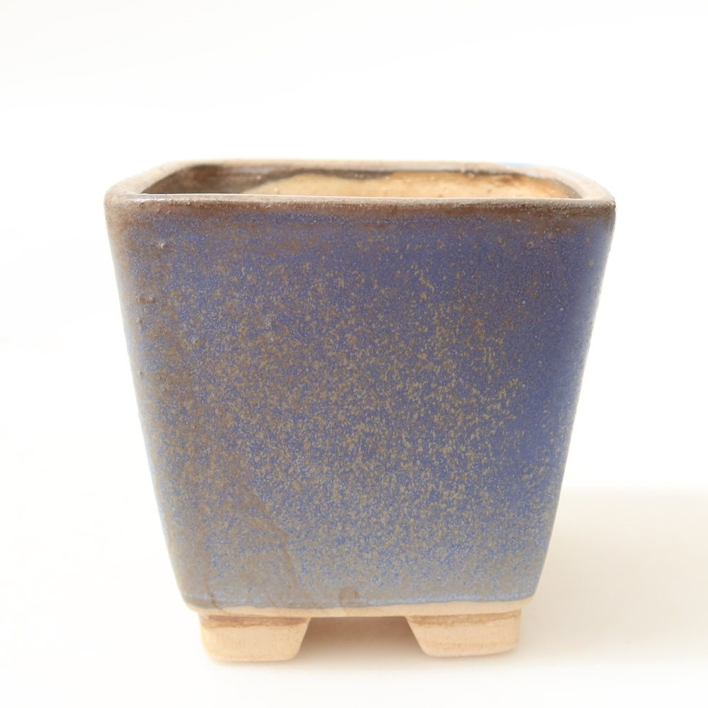 Ceramiczna miseczka do bonsai 7,5 x 7,5 x 7,5 cm, kolor niebieski