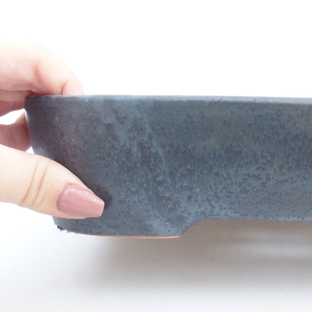 Ceramiczna miska bonsai 23 x 18 x 5,5 cm, kolor metaliczny